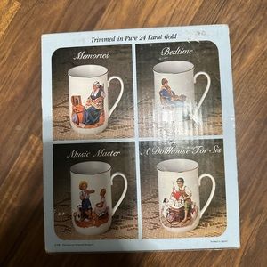 Norman Rockwell collectors mug set
